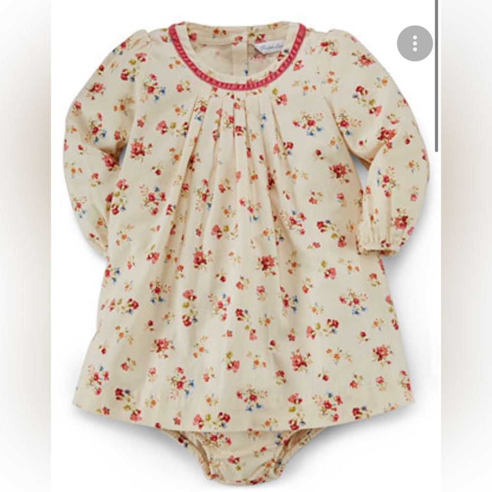 Ralph Lauren baby floral dress with velvet trim, size 9 months